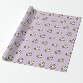 Papel de Embrulho com Padrão de Coelhinho Fofo