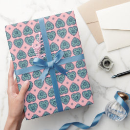 Papel de embrulho com padrão de coração ‘Karlek’