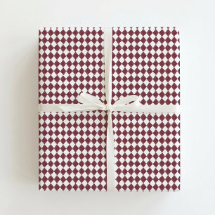 Papel de embrulho com padrão de diamante vermelho 