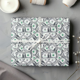 Papel de embrulho com padrão de dólar engraçado