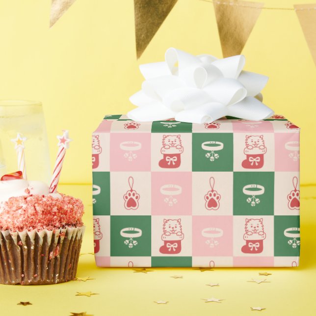 Papel de embrulho com padrão de férias de estimaçã (Festa de aniversário)