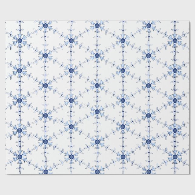 Papel de embrulho com padrão de floco de neve em d (Aberto)