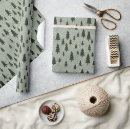 Papel de embrulho com padrão de floresta minimalis