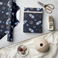 Papel de embrulho com padrão de foguete