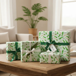 Papel de embrulho com padrão de folhas de pandano