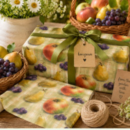 Papel de embrulho com padrão de frutas em rolo