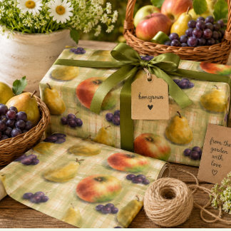 Papel de embrulho com padrão de frutas em rolo