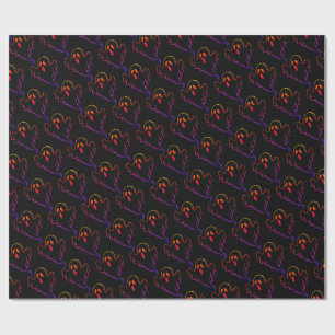 Papel de embrulho com padrão de Halloween assustad
