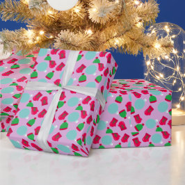 Papel de embrulho com padrão de inverno natalino