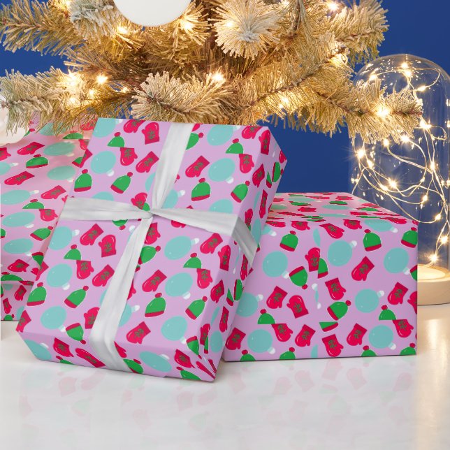 Papel de embrulho com padrão de inverno natalino (Feriados)