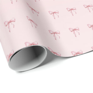 Papel de embrulho com padrão de laço rosa