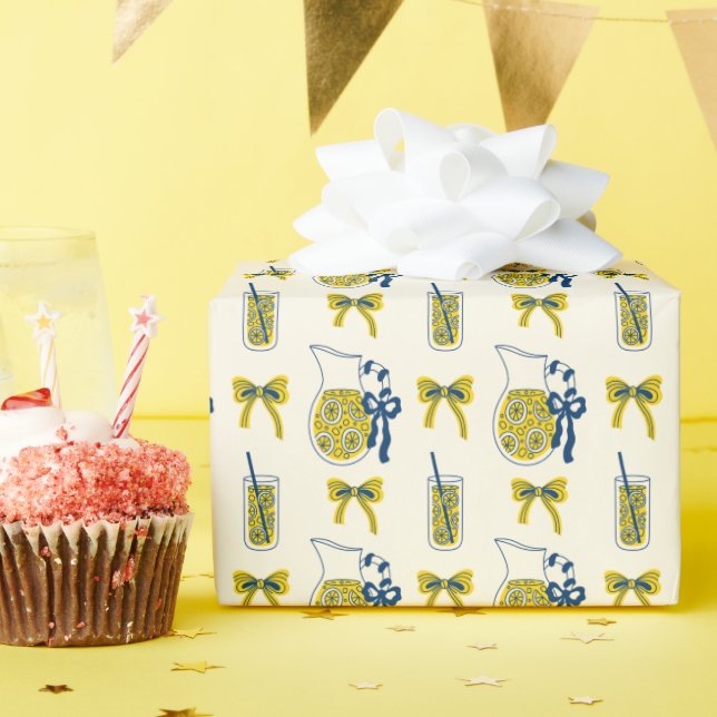 Papel de embrulho com padrão de limonada fresca em (Festa de aniversário)