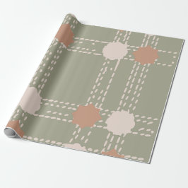 Papel de embrulho com padrão de linha e círculo