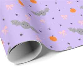 Papel de embrulho com padrão de morcego roxo de Ha