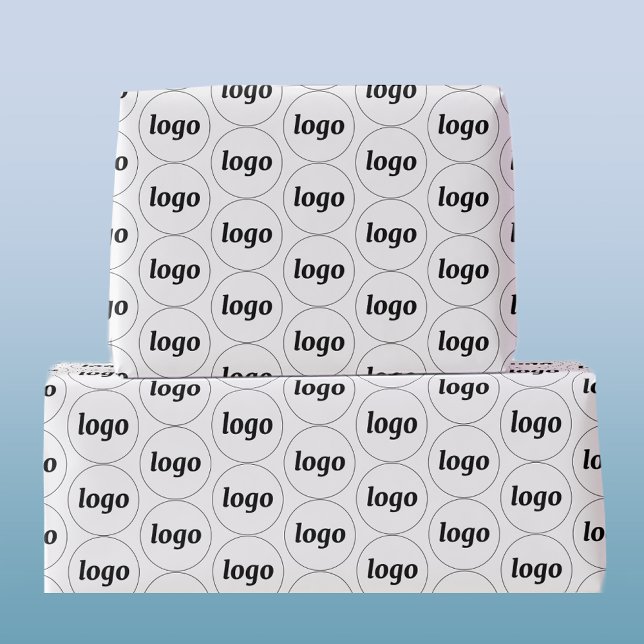 Papel de embrulho com padrão de negócios de logoti (Logo with text business promotional packaging wrap)
