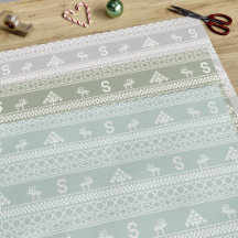 Papel de embrulho com padrão de rena nórdica