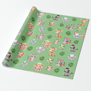 Papel de embrulho com padrão de safári na selva