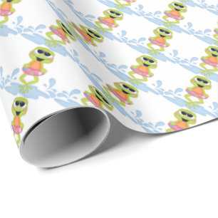 Papel de embrulho com padrão de sapo de desenho an
