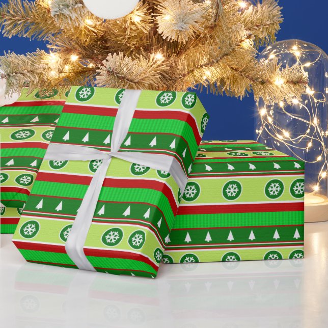 Papel de embrulho com padrão de suéter de Natal fe (Feriados)