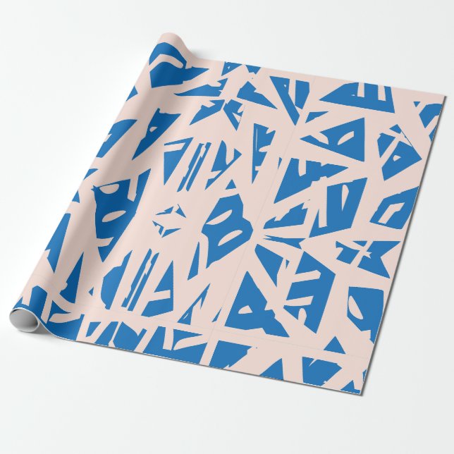 Papel de embrulho com padrão de triângulo azul (Desenrolado)