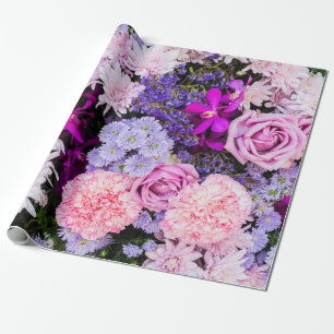 Papel de embrulho com padrão floral