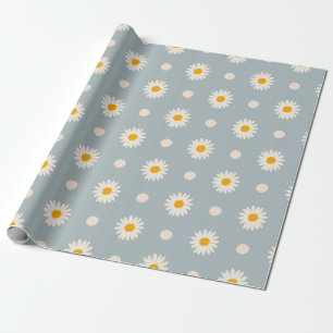 Papel de embrulho com padrão floral de margarida a