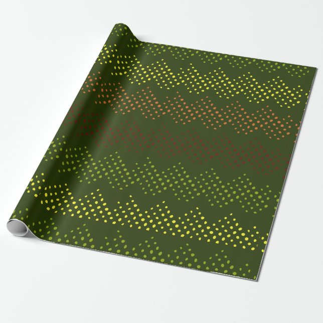 Papel de embrulho com padrão pontilhado verde (Desenrolado)