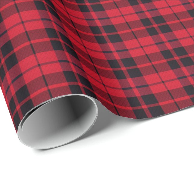 Papel de embrulho com padrão xadrez de Natal (Ponta do rolo)