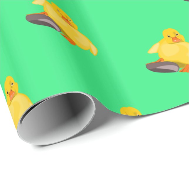 Papel de embrulho com patinho fofo (Ponta do rolo)