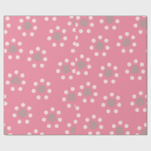 Papel de embrulho com ponto de flor rosa