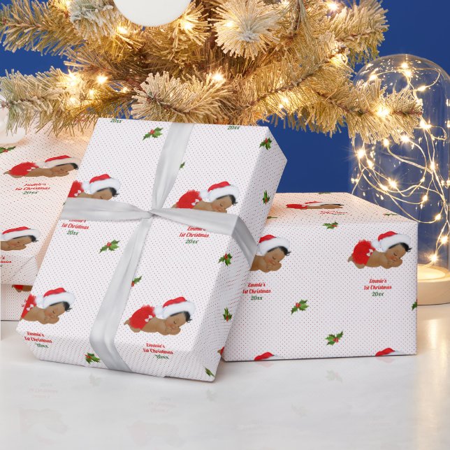 Papel de embrulho com ponto de Natal vermelho do c (Feriados)
