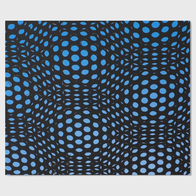 Papel de embrulho com ponto preto azul Presente (Aberto)