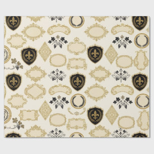 Papel de embrulho com rótulo de champanhe
