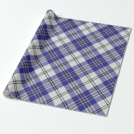 Papel de embrulho com tartã azul de vestido Clan M