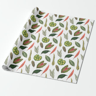 Papel de embrulho com tema de folha de planta vint