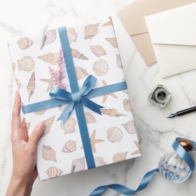 Papel de embrulho conchas, papel de presente coste (Presentear)