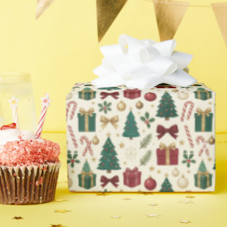 Papel de embrulho contínuo com ícones de Natal 