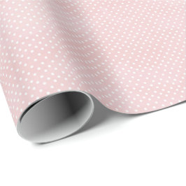 Papel de embrulho Coquette com bolinhas rosa vinta