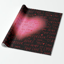 Papel de embrulho - Coração Rosa Amor
