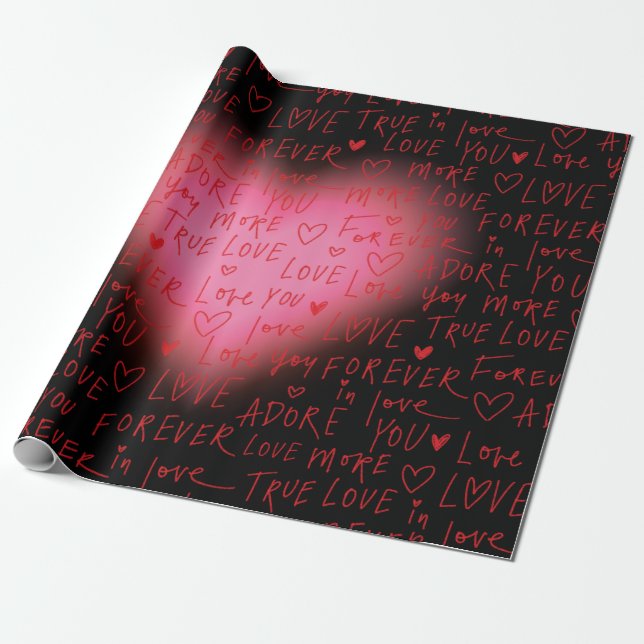 Papel de embrulho - Coração Rosa Amor (Desenrolado)