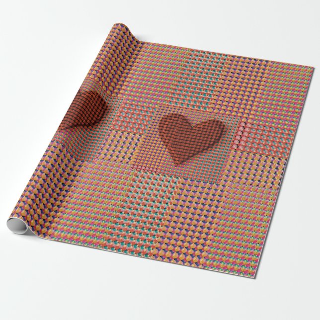 Papel de embrulho Coração Vermelho (Desenrolado)