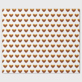 Papel de embrulho Corações de Mel Amarelo doce amo