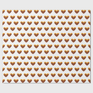Papel de embrulho Corações de Mel Amarelo doce amo