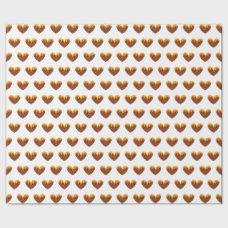 Papel de embrulho Corações de Mel Amarelo doce amo