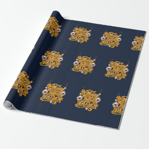 Papel de embrulho coreano Natalino dourado Natal