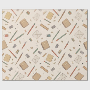 Papel de embrulho Cottagecore de papelaria antiga
