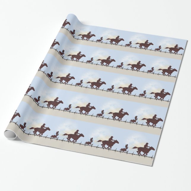 Papel de embrulho Cowboy de Arame Farpado (Desenrolado)