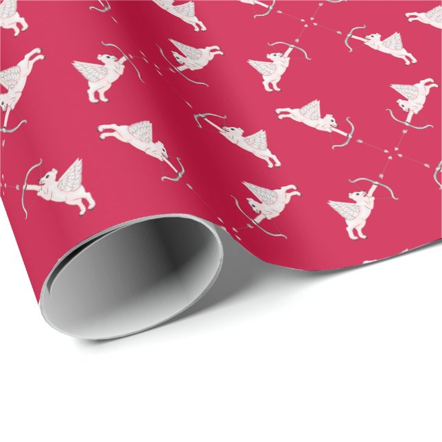 Papel de embrulho Cupidos Urso Polar (Ponta do rolo)
