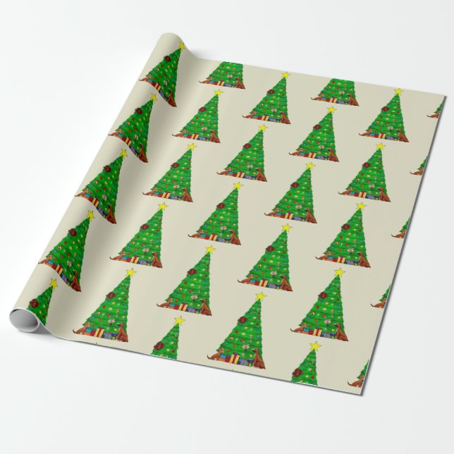 Papel de embrulho da árvore de Natal do cão (Desenrolado)
