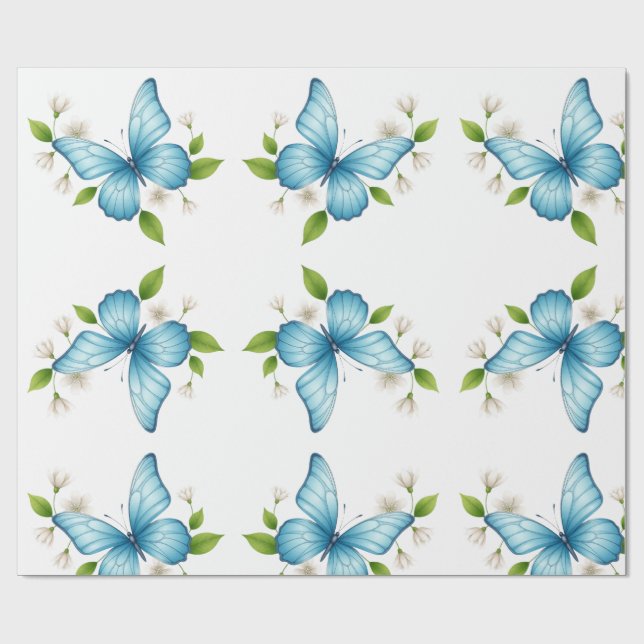 Papel de embrulho da borboleta azul (Aberto)